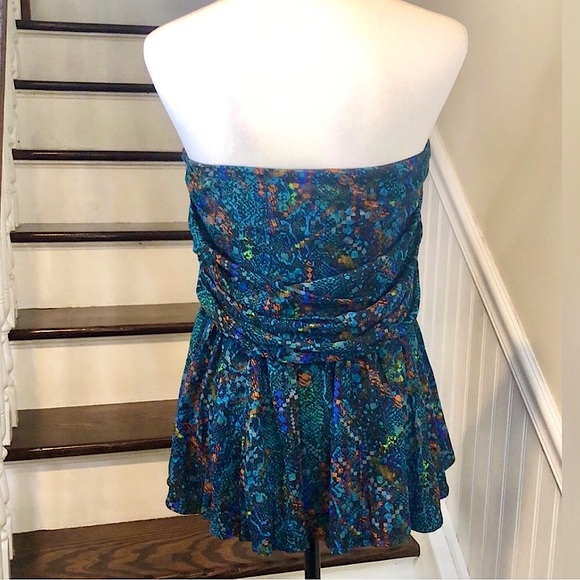 FREE PEOPLE Sleeveless Turquoise Wrap Top Sz 12 - Picture 3 of 10